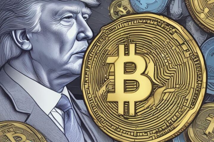 A representation of Donald Trump and Bitcoin