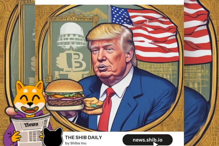 A representational image of Trump eating burgers