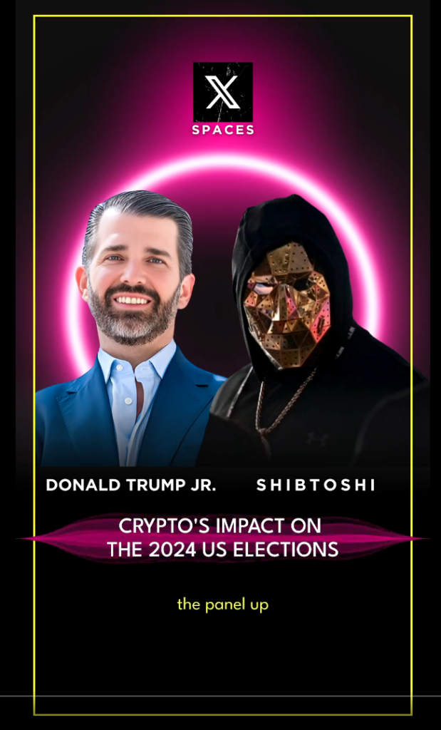 crypto executive Shibtoshi with Donald Trump Jr on crypto's impact on the 2024 U.S. elections