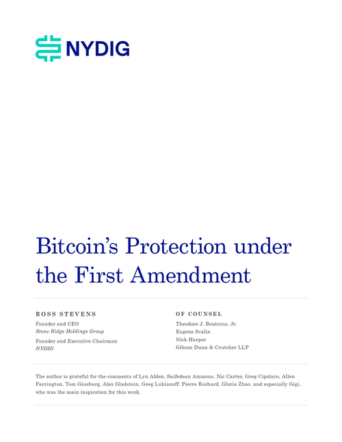 Bitcoin, A First Amendment Battleground: Is it Money, Or Is It Speech?