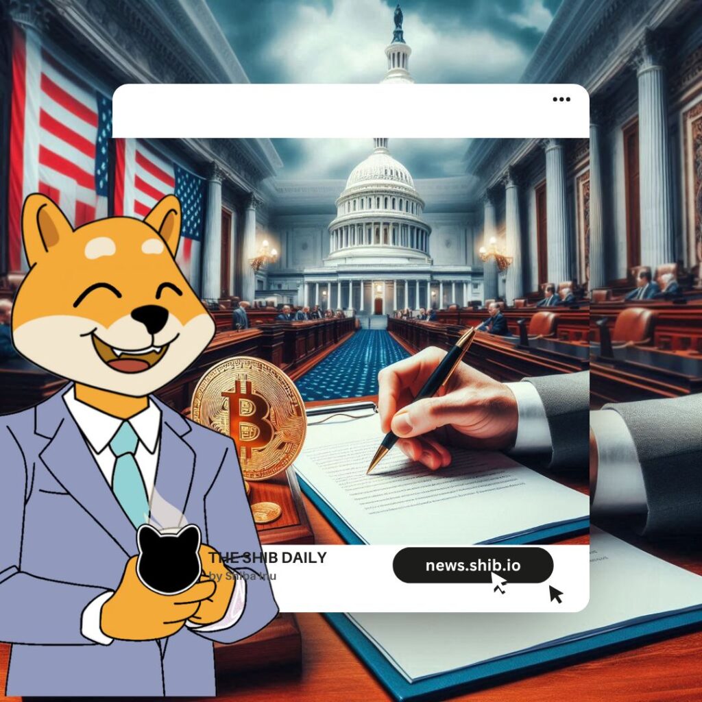 A representational image of a Senator introducing crypto friendly policies